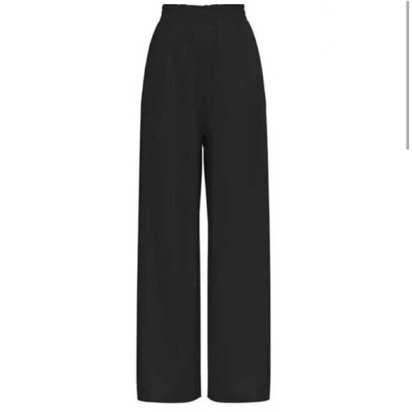 Diarrablu Leer Palazzo High Waist Pants In Black Sz XL New W/O Tag - Picture 1 of 9